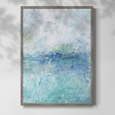 «Misty Mountain Lake II», reproduction encadrée - bois massif