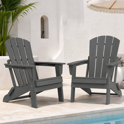 Chaises pliables Adirondack, ensemble de chaises de patio en PEHD léger et portable, siège de foyer d'extérieur pliable et peu encombrant pour le camping, la cour arrière et la terrasse
