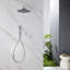 Système de douche à pluie mural moderne 10 po avec douche à main, douche rotative-129178242