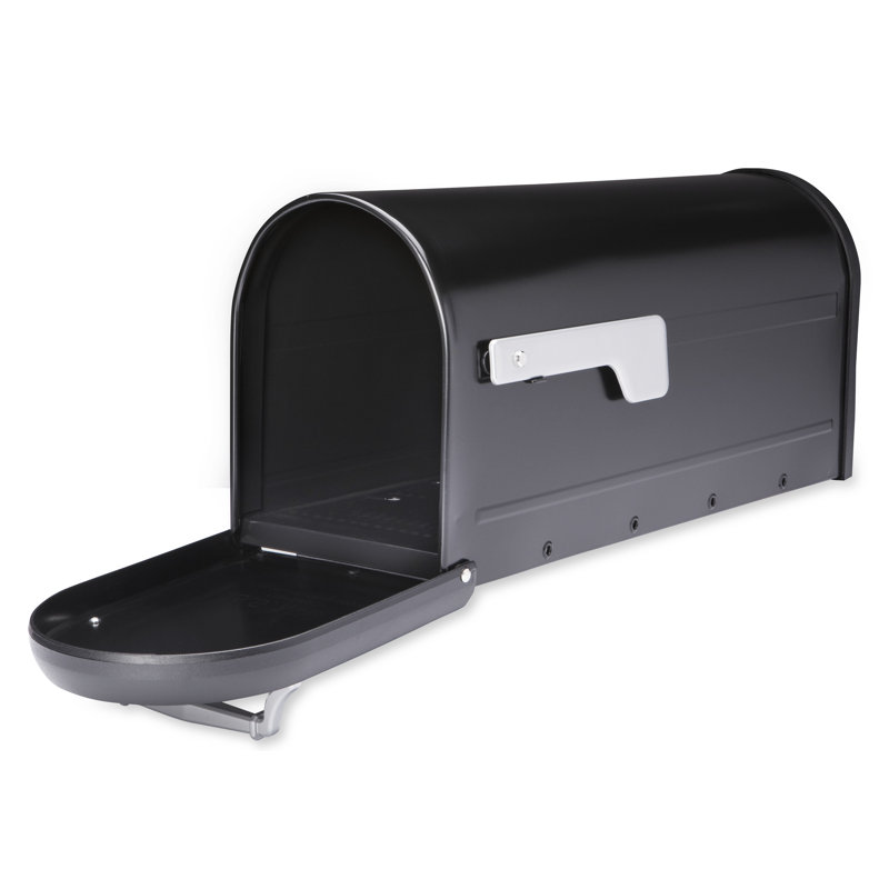 Chadwick Black Aluminum Post Mount Mailbox with Nickel Accents