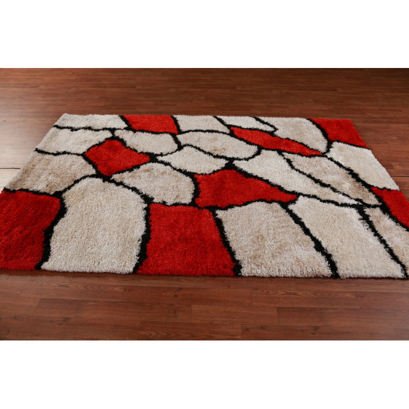 Tapis oriental contemporain à poils longs 5 x 8 po