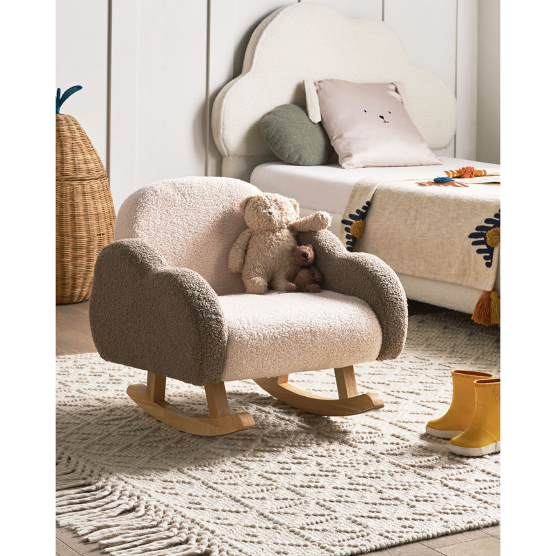 Boucle Kids Rocking Chair SKARE, Beige/Brown