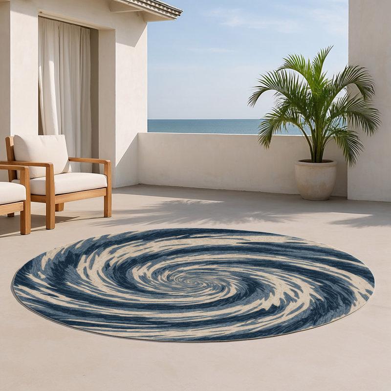 Tapis intérieur et extérieur gris Nature, Rond 5 pi