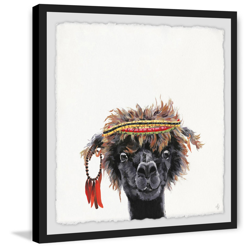 «Bohemian Llama», reproduction encadrée, H 32 po x l 32 po x P 1,5 po