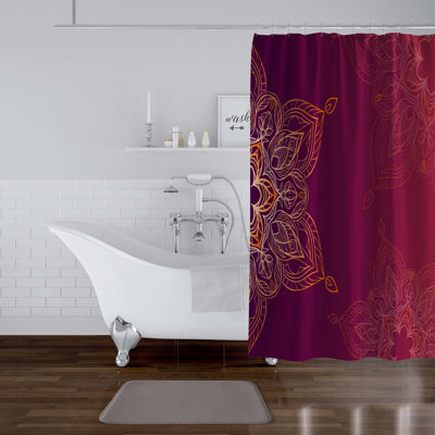 Rideau de douche simple à motif floral