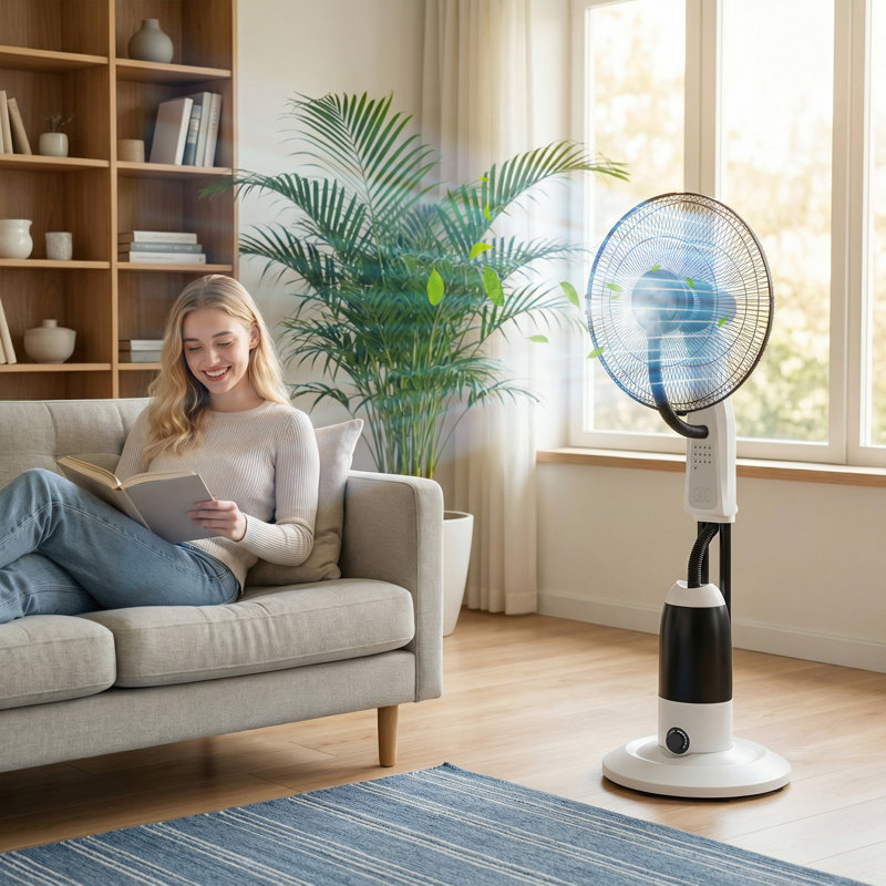 Pedestal Fan with Water Mist Spray