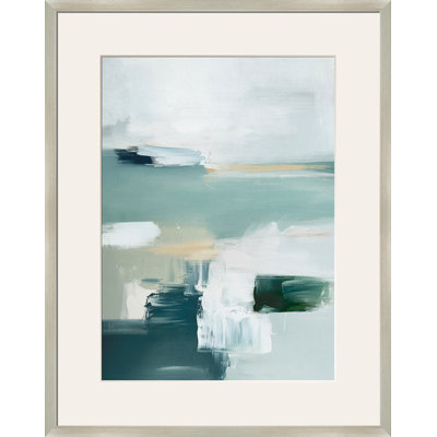 Tranquil Horizons I Framed Canvas Under Glass Wall Art - 24" x 30" - Champagne Frame