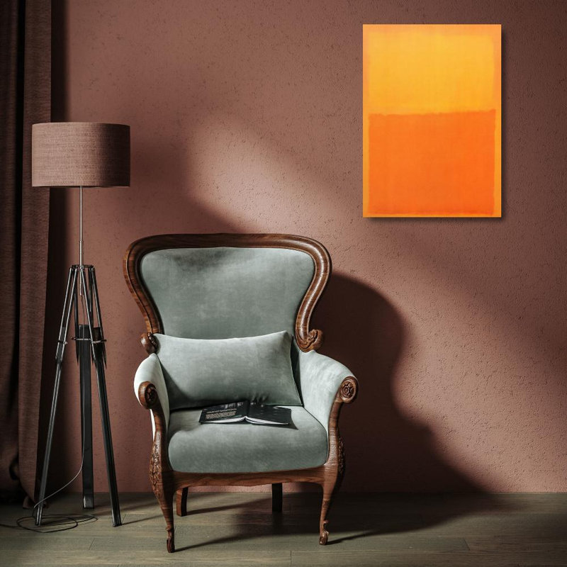 Orange et jaune, H 18 po x l 13 po