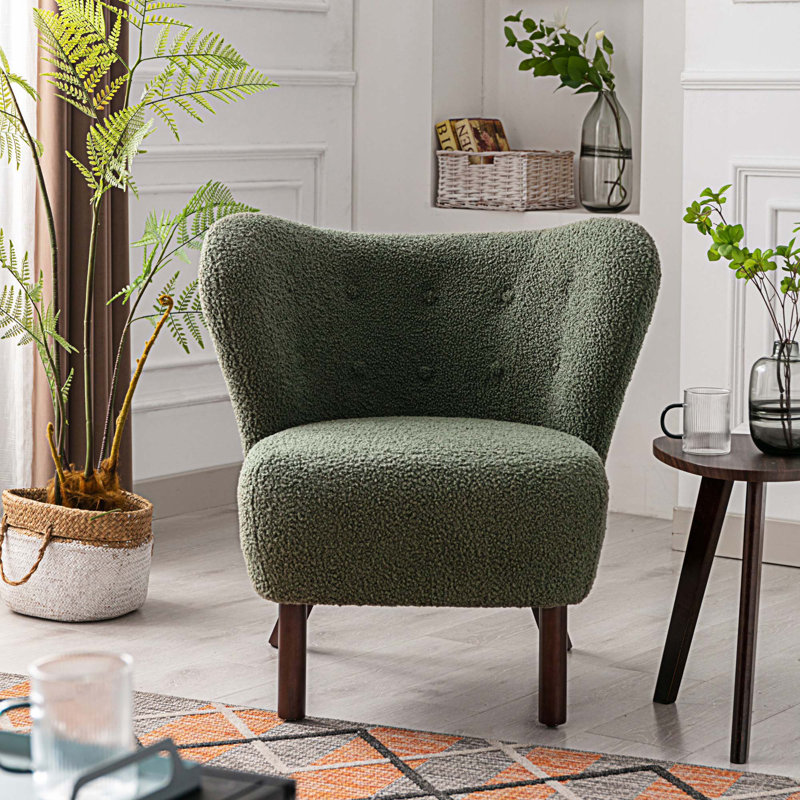 Chaise d'appoint Donadee, Polyester vert
