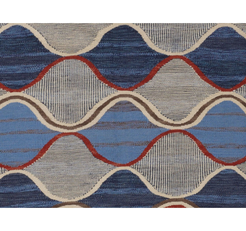 Striped Area Rug in Gray/Blue