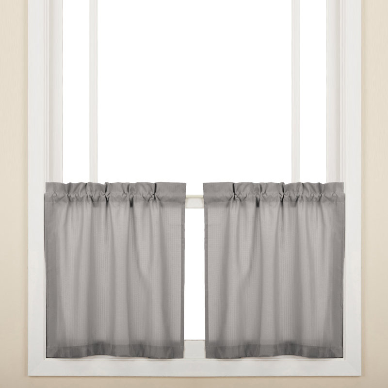 Rideaux de café Ennis, L 36 po x l 54 po, Gris
