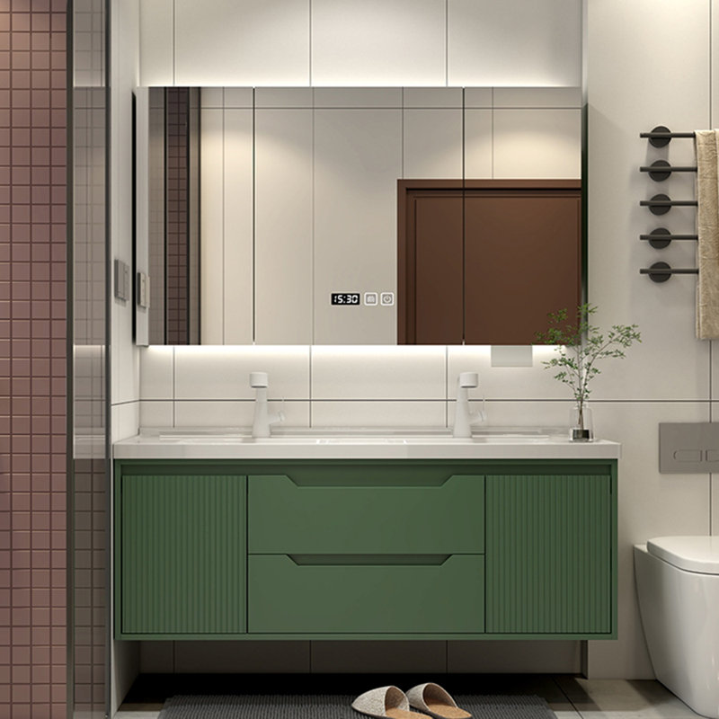Meuble-lavabo avec plateau 55,51 po Obregon, Vert