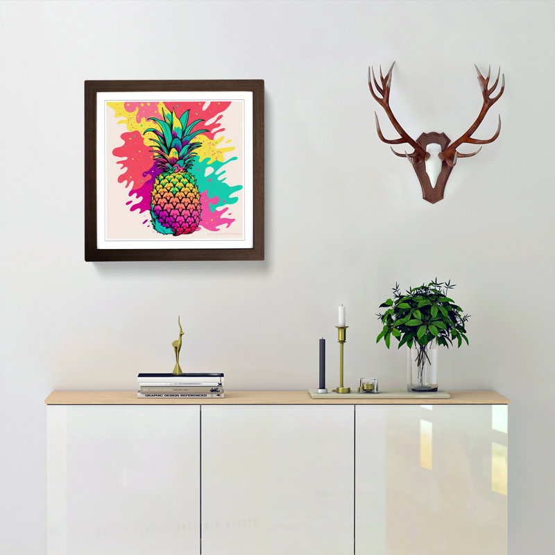 Pineapple Fauvism - Framed Print, Walnut