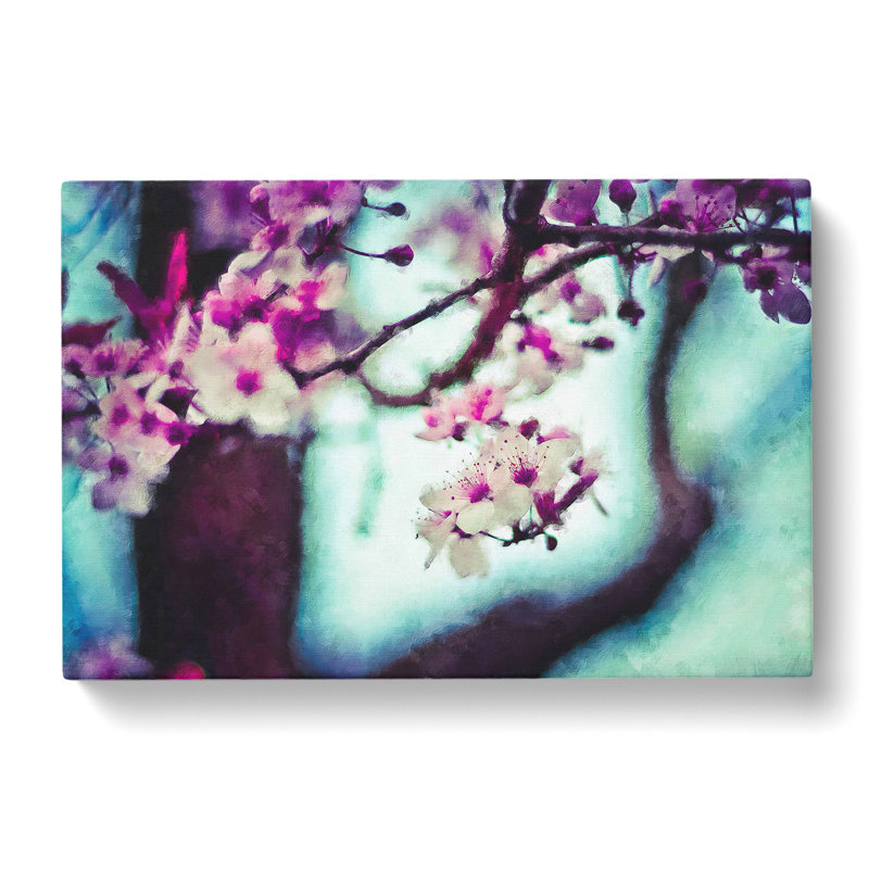 Pink Cherry Blossom Flowers Vol.10 - Wrapped Canvas Print, 40cm H x 60cm W x 3cm D