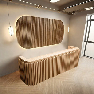 Pozzi Vintage Reception Desk – Perfect for Cashier Counter and Customer Service Front Desk