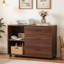 Classeur latéral mobile avec tiroirs et tablettes, armoire de rangement à roulettes, brun-1074431522