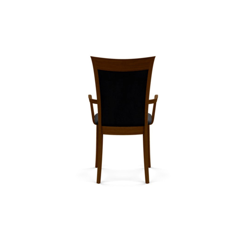 Morgan Upholstered Arm Chair, Natural Walnut, Microseude Onyx