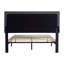 Lit plateforme tapissier simple gris foncé, tête de lit moderne en lin, aucun sommier nécessaire, support à lattes en bois, assemblage sans effort, structure de lit avec poids maximal de 300 lb et tissu-738985466-738985465