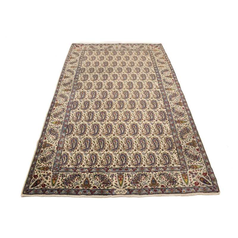 Tapis brun noué à la main de conception unique 4 pi 9 po x 8 pi 2 po Taim