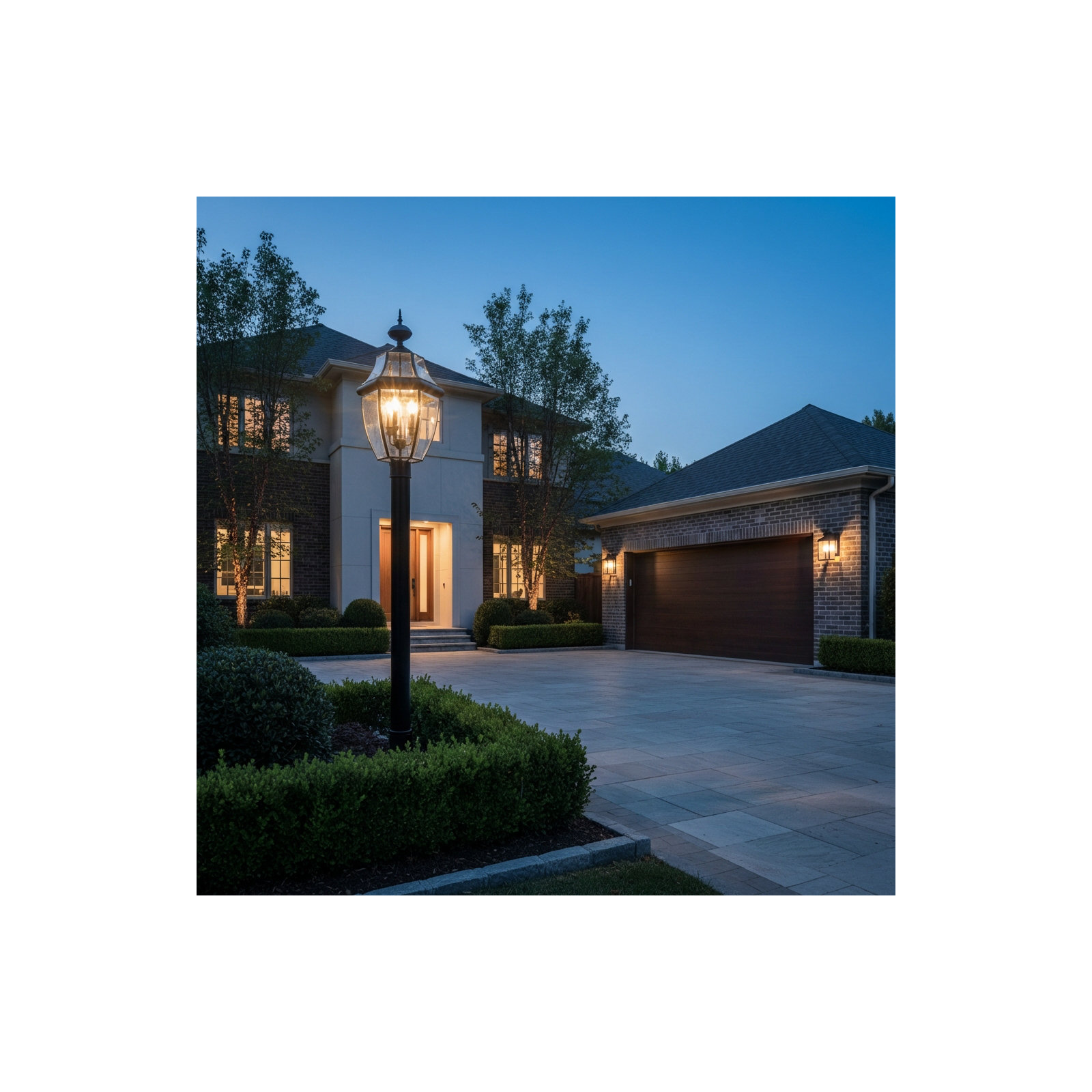 Beveled Metal Outdoor Lantern Head, Black, No