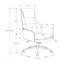 Chaise de bureau en métal chromé noir aspect cuir, hauteur réglable, ergonomique, pivotante, accoudoirs fonctionnels, contemporain moderne