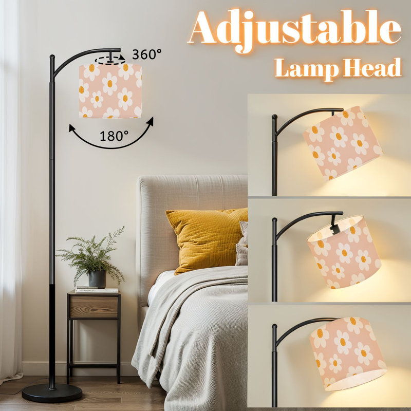 Lampe sur pied à arc avec abat-jour réglable Naive