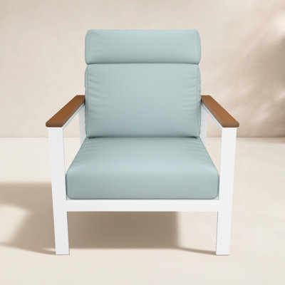 Townsend Metal Outdoor Lounge Club Chair With Sunbrella Cushion