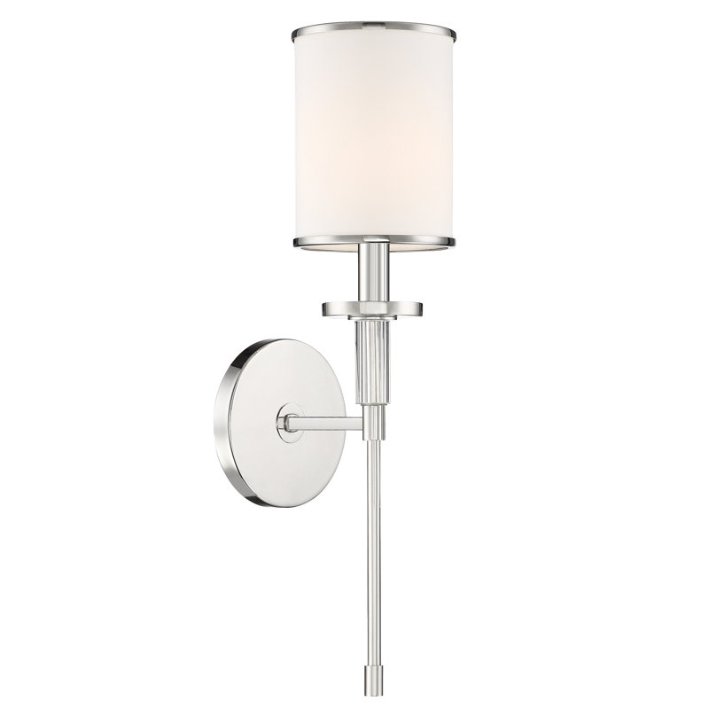 Buntingford Candle Wall Light, Polished Nickel