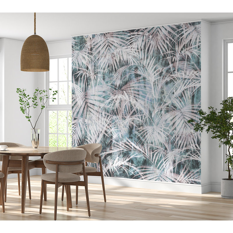 Adhésif mural botanique pelez et collez Odion - Palmiers rétro, L 108 po x l 120 po
