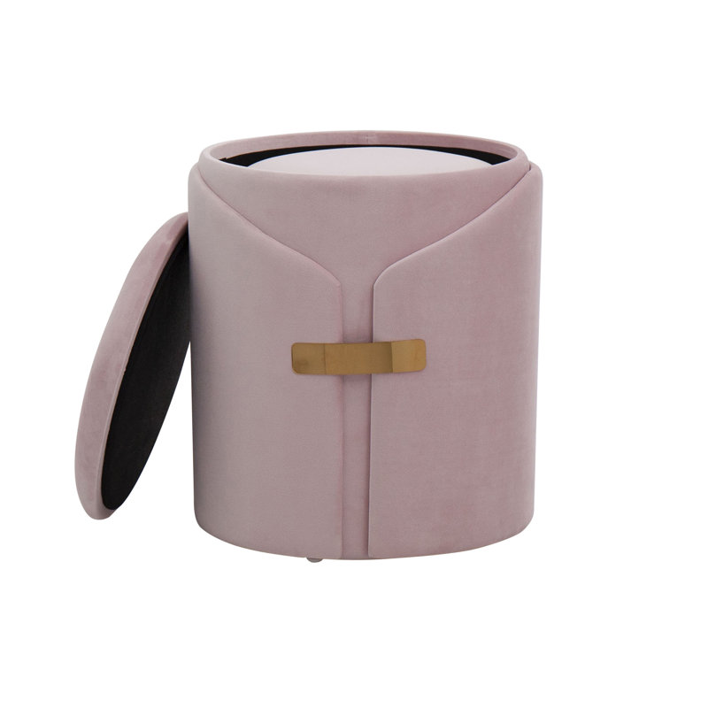 Velvet Ottoman, Blush Pink Velvet