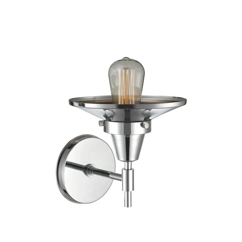 Gayle Armed Sconce, Polished Chrome, Incandescent, Polished Chrome