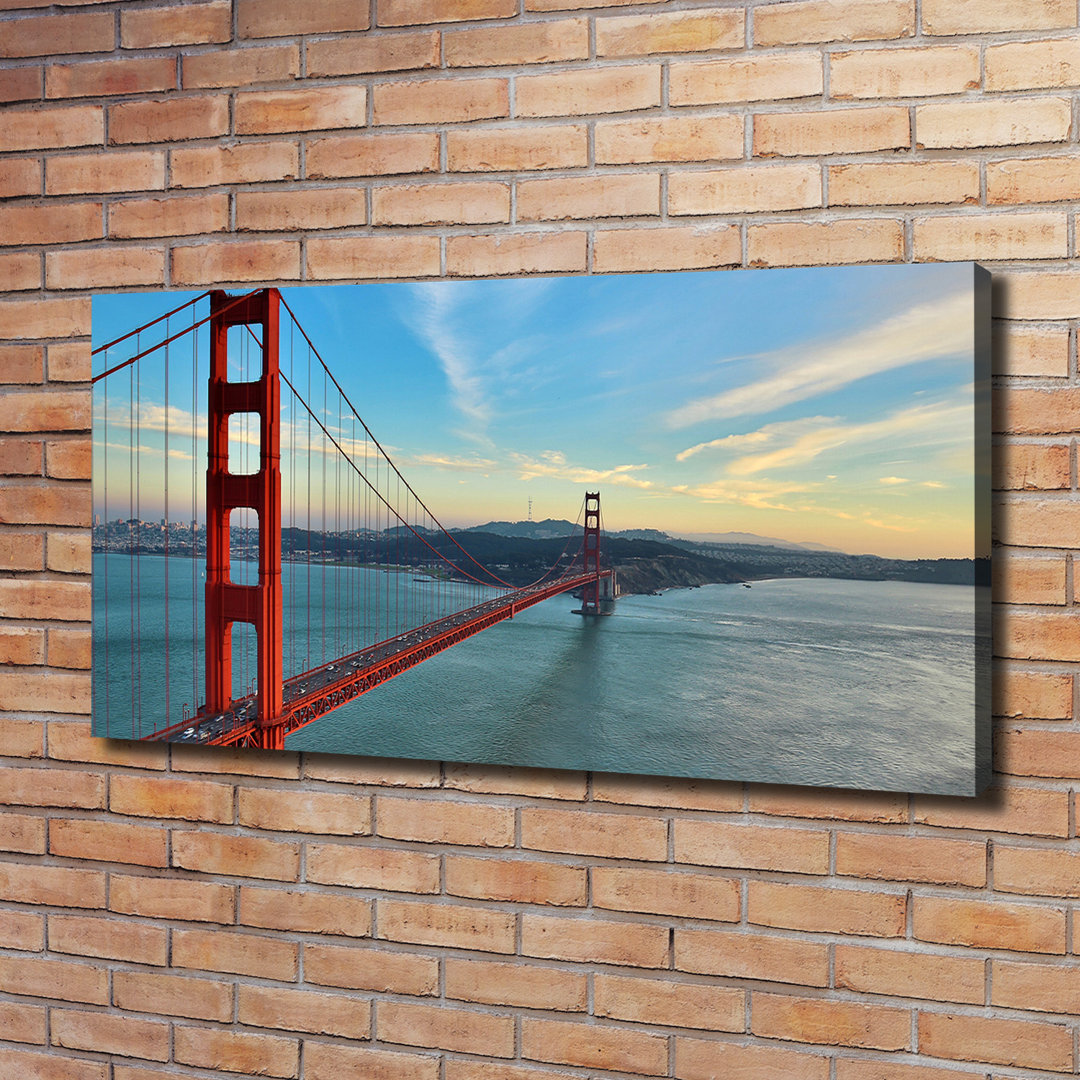 Leinwanddruck - Wandkunst - Drucke auf Leinwand - 120X60 Bildmotiv: San Francisco Brücke