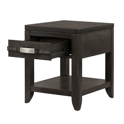 Table de bout 24 po x 20 po x 25 po avec tiroir et tablette de rangement pratiques et élégants