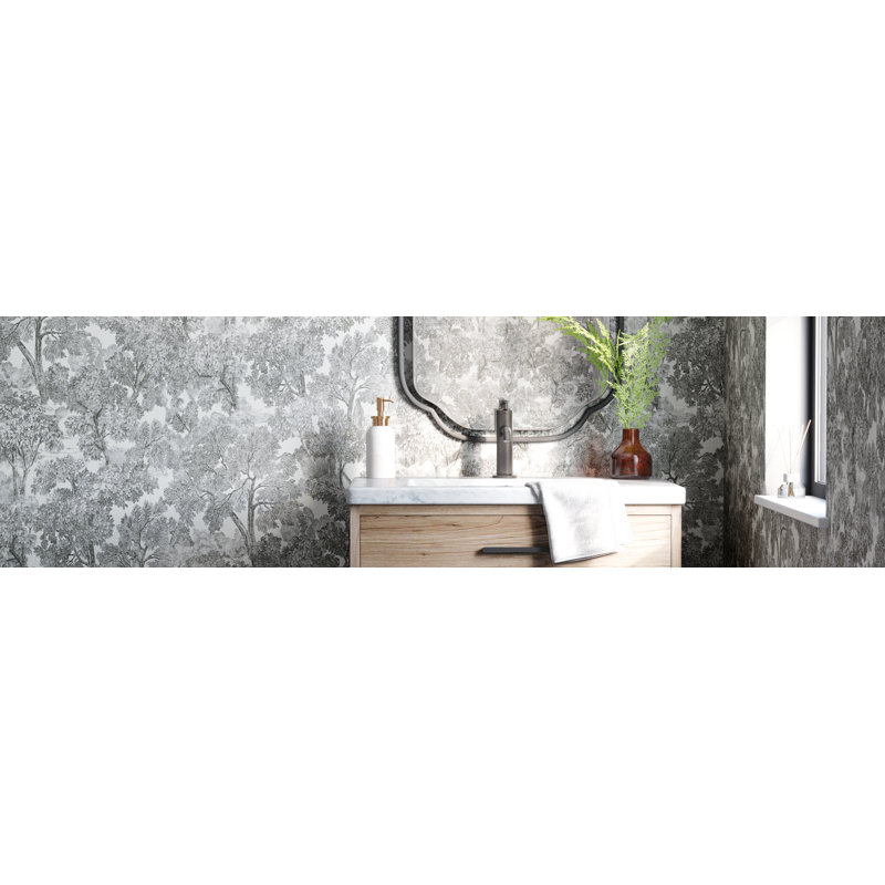 Miroir décoratif moderne et contemporain Moors, Argent argent, H 34 po x l 22,25 po