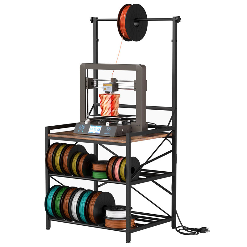 3D Printer Rack Filaments Storage - Rolling 3d Printing Stand Filament Organizer, Heavy Duty Shelf Hold Spool PLA, ABS, PETG for Garage Office Workshop.