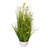 Cosmos jaune artificiel en pot et herbe verte.-902957903