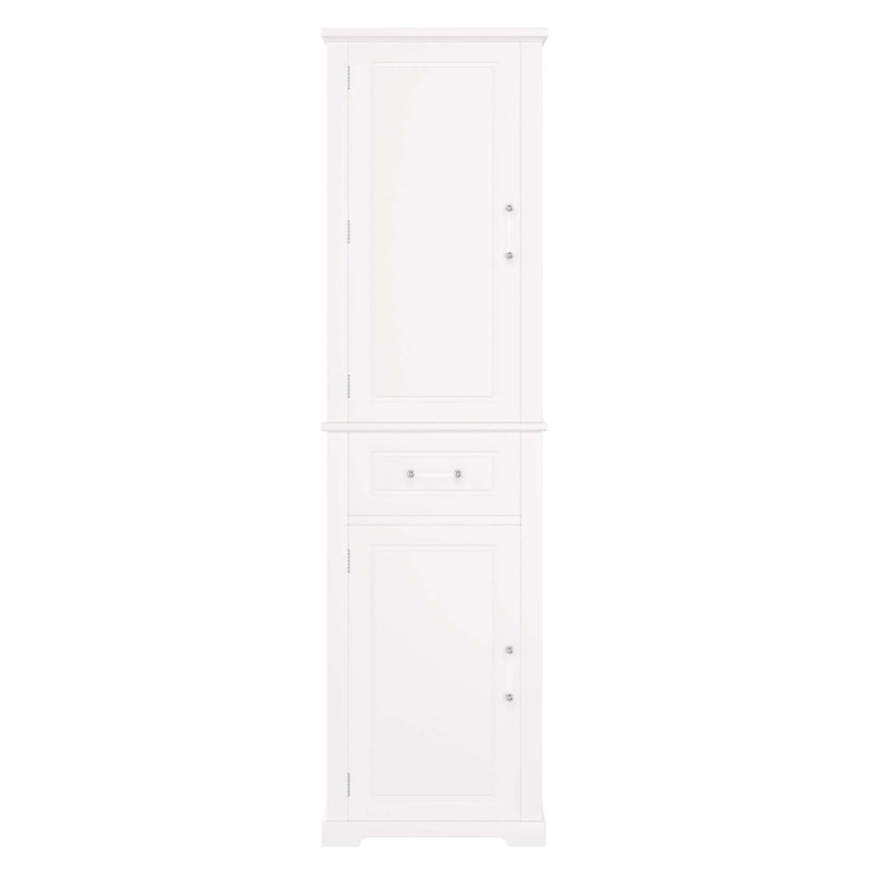 Bathroom Storage Cabinet, Narrow Tall Cabinet With Doors And Adjustable Shelves, 72.1" H x 40" W x 15.8" D
