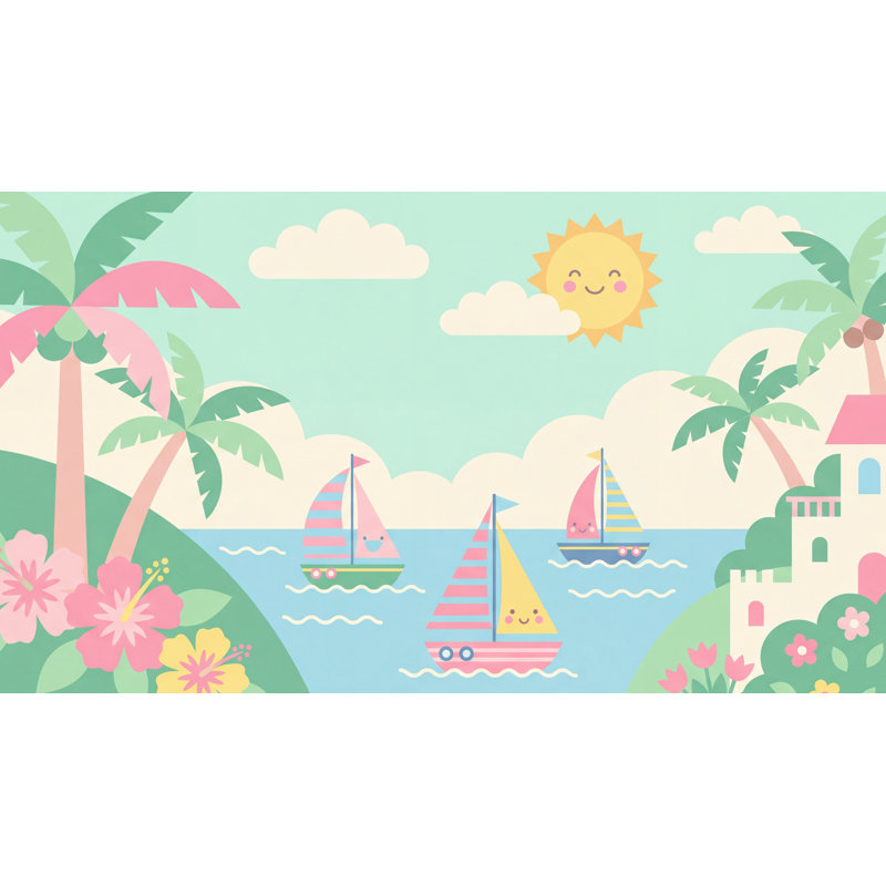 Papier peint bord de mer Méditerranée, Texturé non collé, 160 po x 108 po