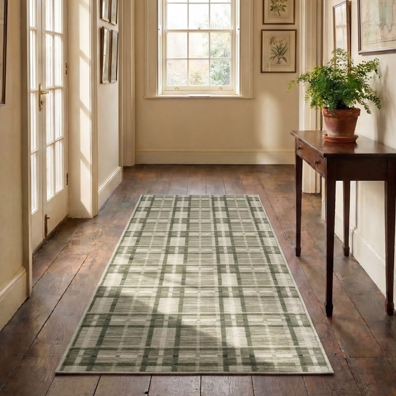 Laura Ashley Doreen Indoor Outdoor Area Rug, 2' x 6', Green