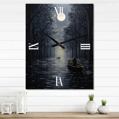 Canal Navigating The Canal II - Canals Wall Clock Oversized