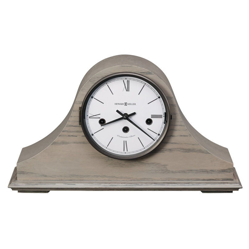 Lakeside Contemporary Beige Oak Wood Westminster Mantel Clock