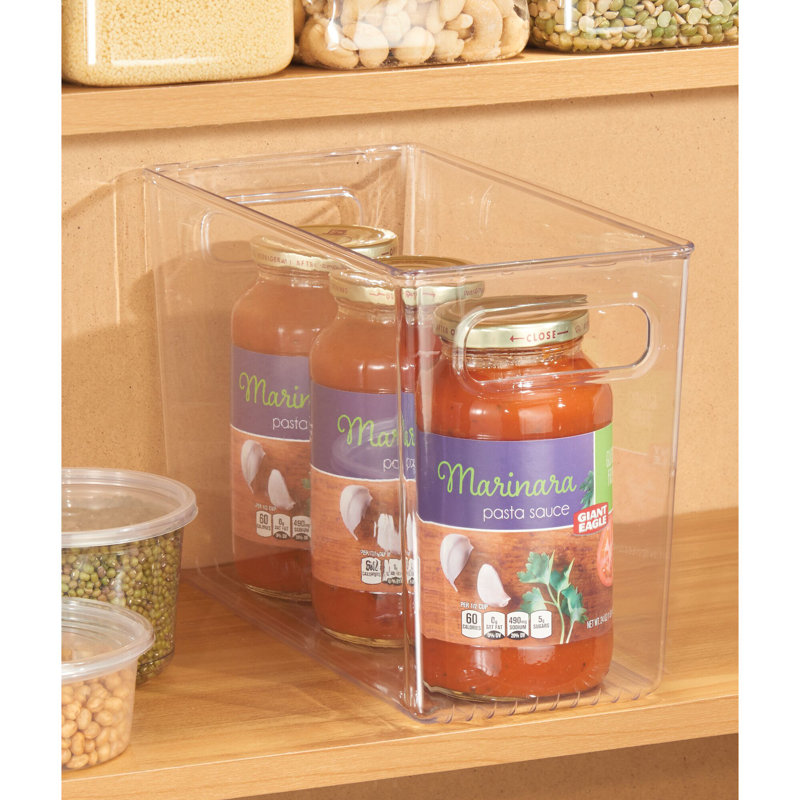 Plastic Storage Bins with Handles for Household Storage and Organization - Ideal for Kitchen, Bathroom, or Home Office, 8.06
