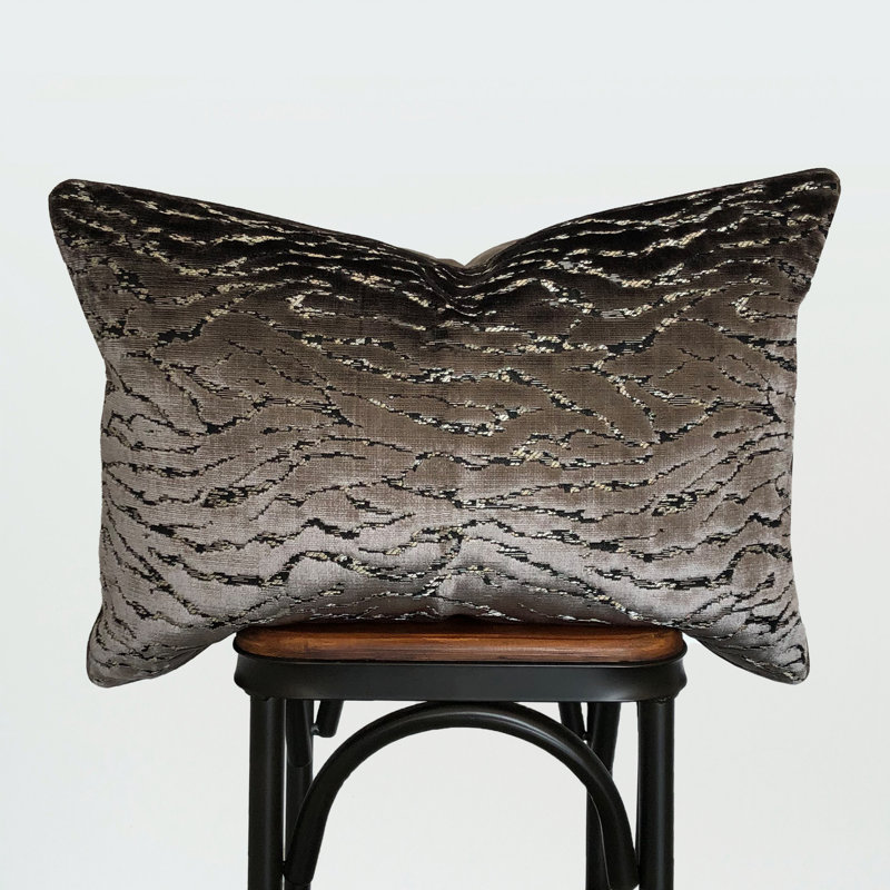 Emilie Lumbar Pillow Cover & Insert, Charcoal