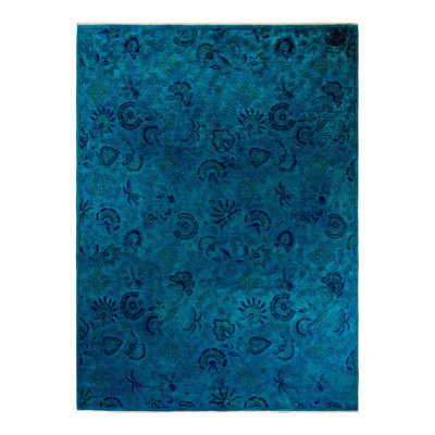 Tapis unique bleu 9 pi 1 po x 12 pi 3 po Yassir