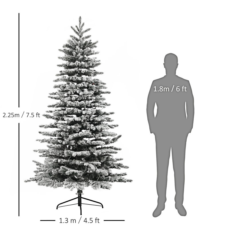 Arbre de Noël artificiel pin de montagne pré-éclairé, 7.4'