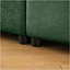 Élégant canapé 2 places en chenille verte avec siège de rangement repose-pieds, dossier cylindrique et accoudoirs, causeuse moderne en tissu avec espace de rangement caché-121059701