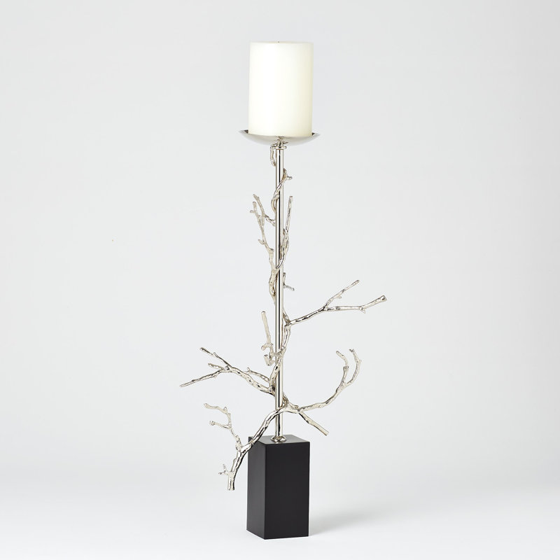 Elegant Brass Twig Large Candlestick Holder, 25'' H x 12'' W
