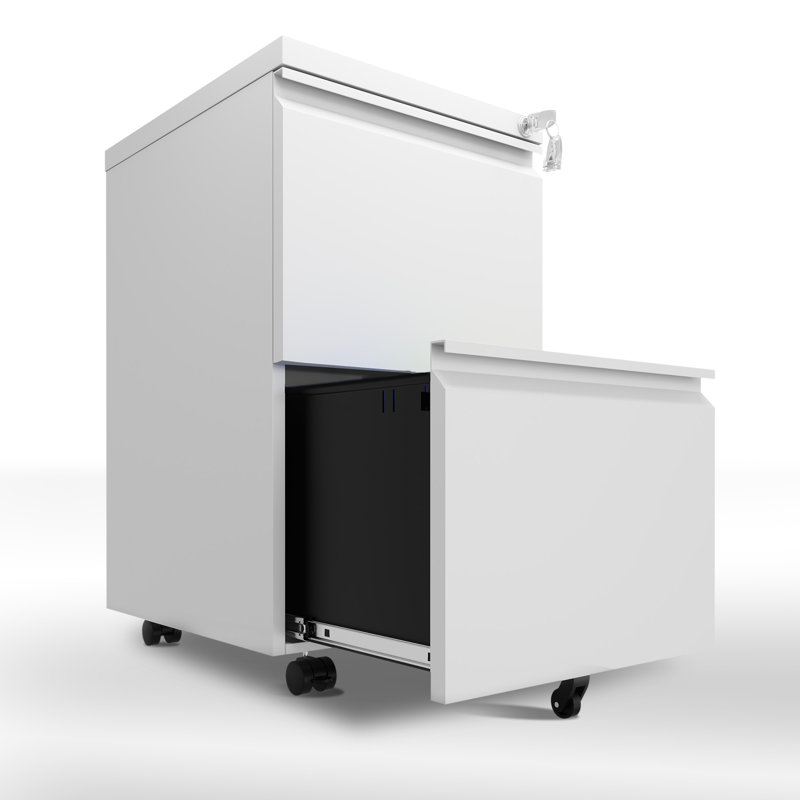 37.3cm Wide 2 -Drawer Mobile File Cabinet, White