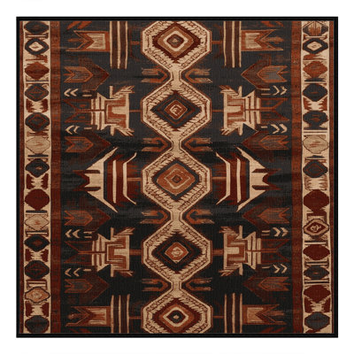 Tapis turc noir lavable à la machine