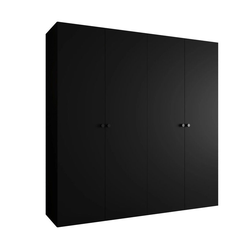Manufactured Wood Wardrobe, Black